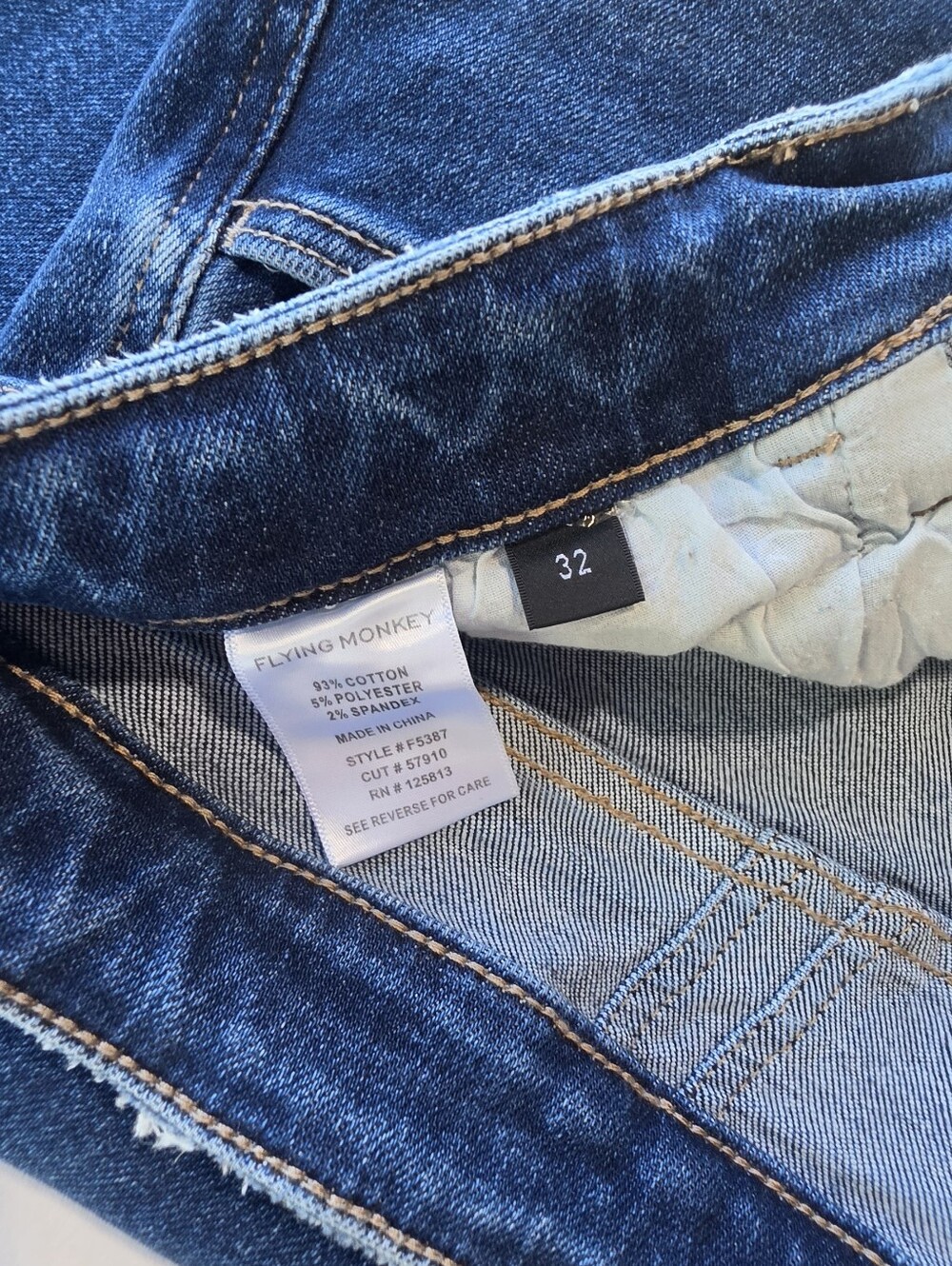 Flying Monkey F5387 Women’s Wide Leg Jeans Size 32 Dark Wash New Without Tags - Picture 3 of 6